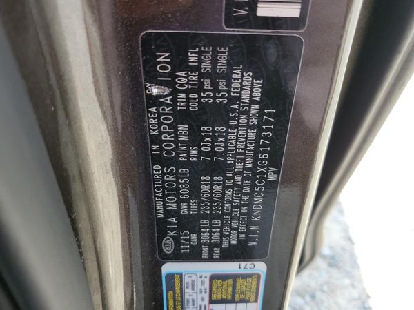 2016 KIA SEDONA EX EX - Middle level