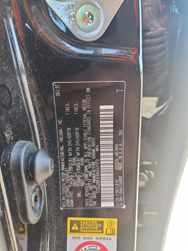 2017 TOYOTA HIGHLANDER — VINS
