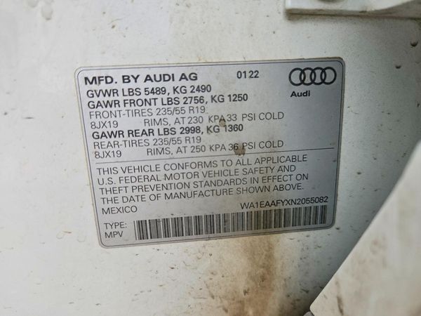 2022 AUDI Q5 — VINS