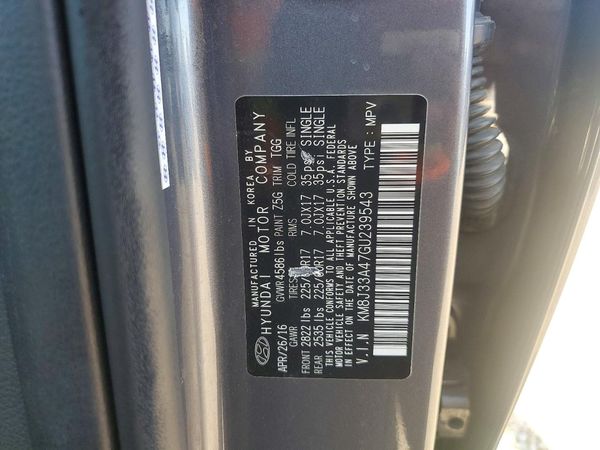 2016 HYUNDAI TUCSON — VINS