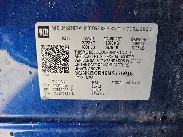 2022 CHEVROLET BLAZER 2LT — VINS