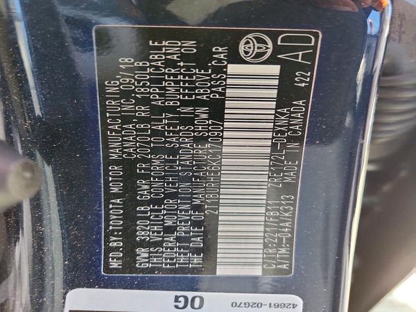 2019 TOYOTA COROLLA L/LE/SE/XLE/XSE — VINS