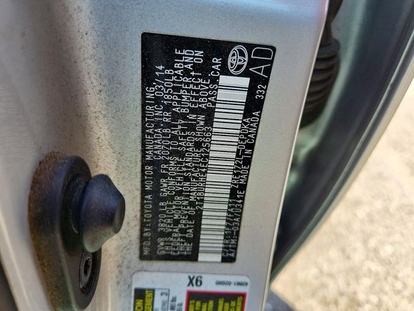2014 TOYOTA COROLLA L/LE — VINS