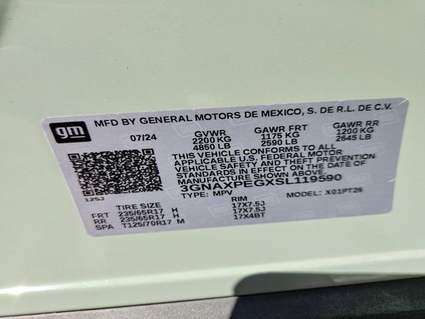2025 CHEVROLET EQUINOX 1LT — VINS
