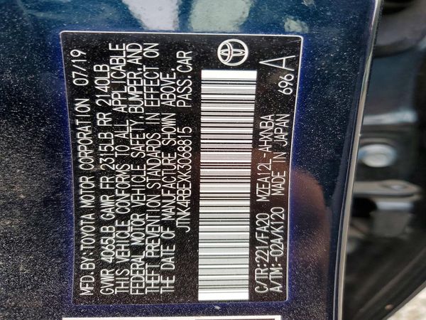 2019 TOYOTA COROLLA SE/XSE — VINS