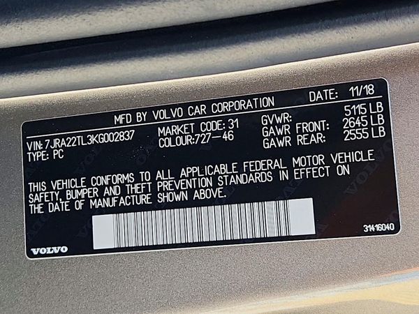 2019 VOLVO S60 Inscription — VINS