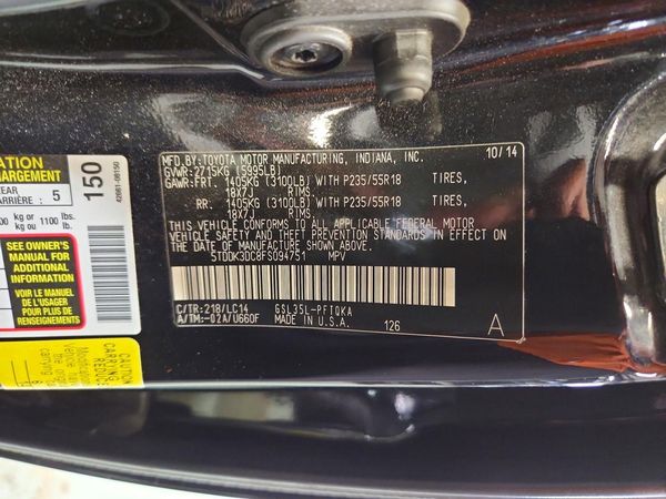 2015 TOYOTA SIENNA — VINS