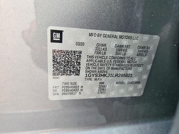 2020 CADILLAC ESCALADE ESV Luxury — VINS