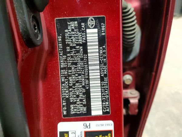 2016 TOYOTA CAMRY — VINS