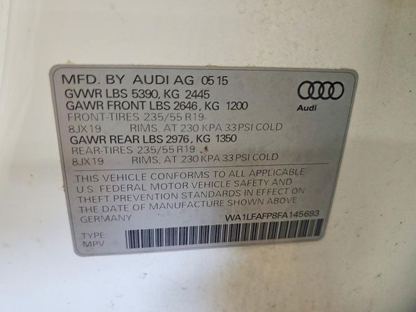 2015 AUDI Q5 Premium Plus — VINS