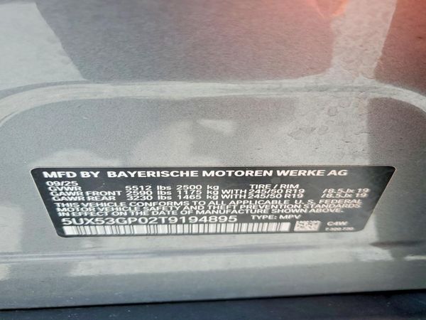 2026 BMW X3 30 xDrive — VINS