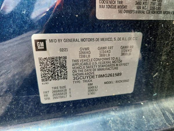 2021 CHEVROLET SILVERADO LT — VINS