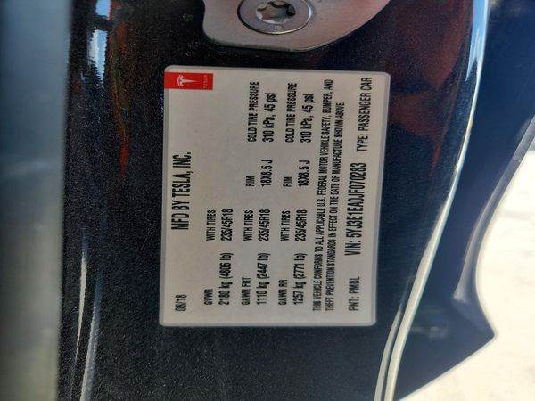2018 TESLA MODEL 3 — VINS