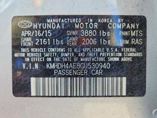 2016 HYUNDAI ELANTRA — VINS