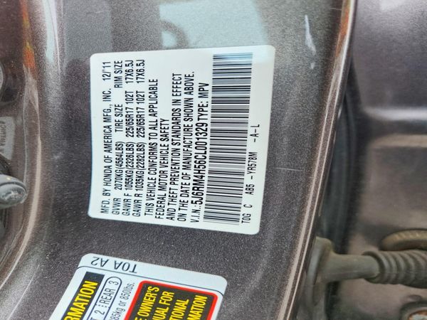 2012 HONDA CRV EX — VINS