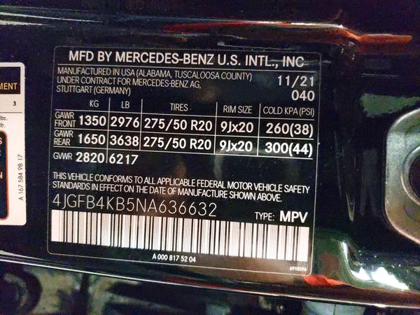 2022 MERCEDES-BENZ GLE — VINS