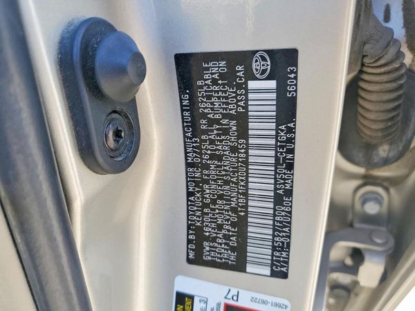 2013 TOYOTA CAMRY — VINS