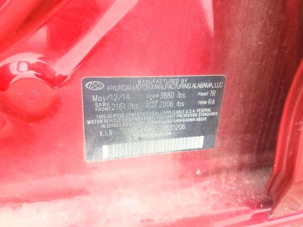 2014 HYUNDAI ELANTRA — VINS