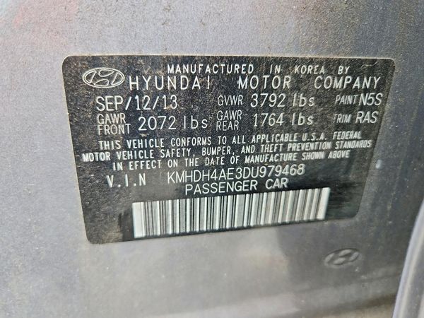 2013 HYUNDAI ELANTRA — VINS