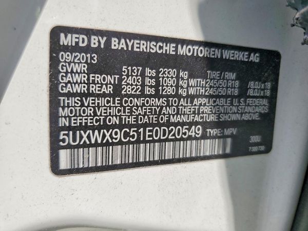 2014 BMW X3 xDrive28i — VINS