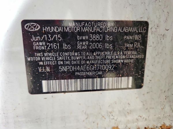 2016 HYUNDAI ELANTRA — VINS