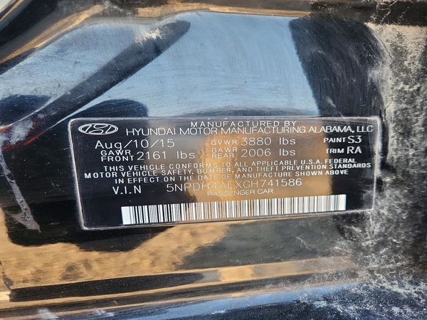 2016 HYUNDAI ELANTRA — VINS