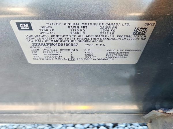 2013 CHEVROLET EQUINOX 2LT — VINS
