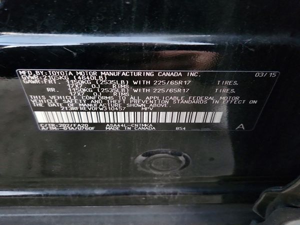 2015 TOYOTA RAV4 XLE (M Grade) — VINS