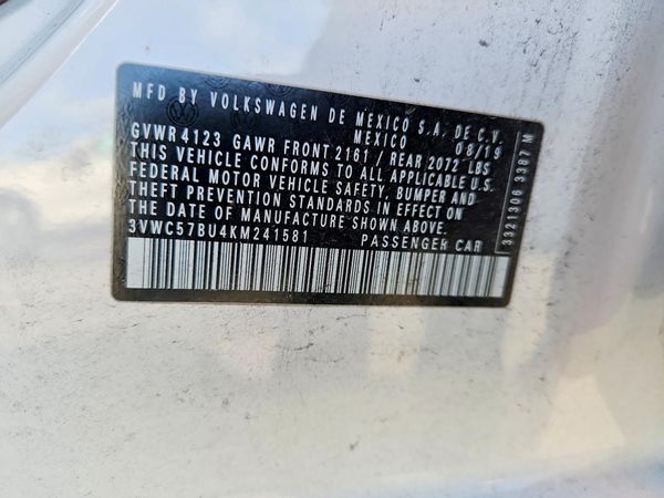 2019 VOLKSWAGEN JETTA — VINS