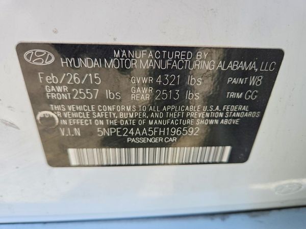 2015 HYUNDAI SONATA SE, ECO — VINS