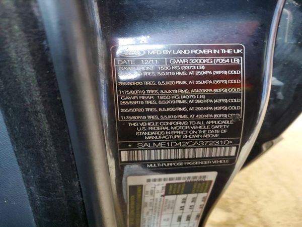 2012 LAND ROVER RANGEROVER HSE — VINS