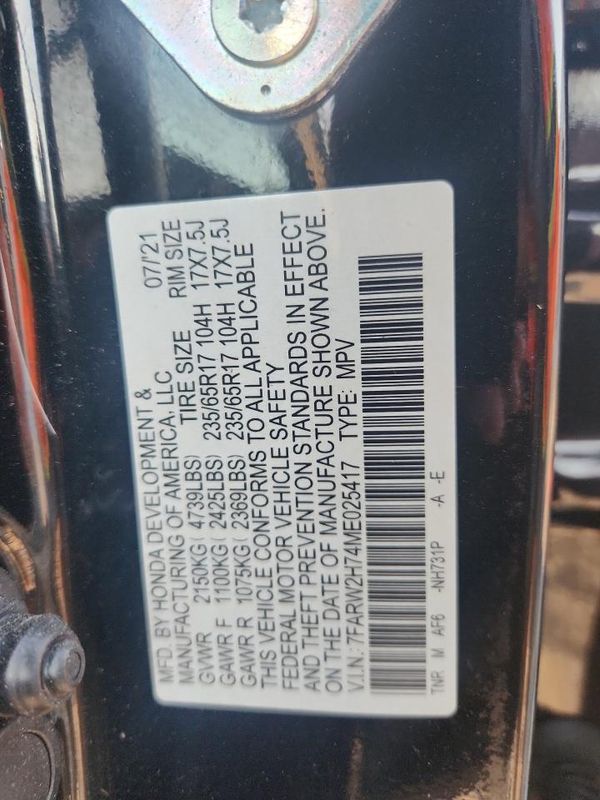2021 HONDA CR-V — VINS