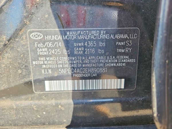 2014 HYUNDAI SONATA — VINS