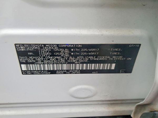 2015 TOYOTA RAV4 XLE (M Grade) — VINS