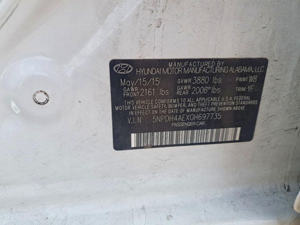 2016 HYUNDAI ELANTRA — VINS