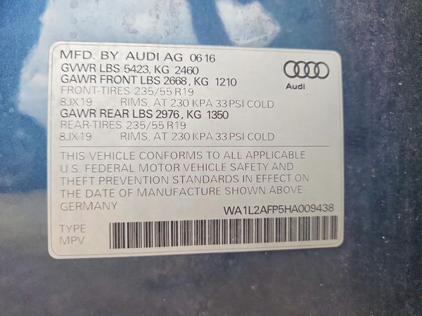 2017 AUDI Q5 — VINS