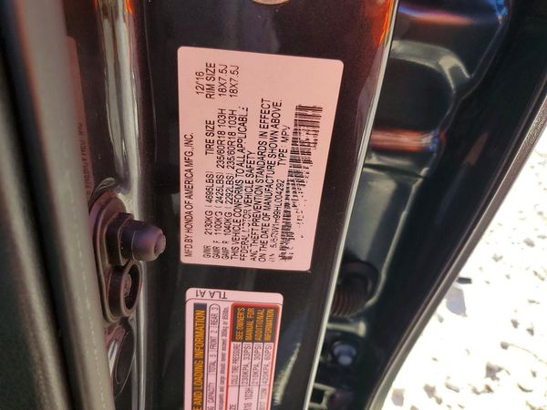 2017 HONDA CRV Touring — VINS