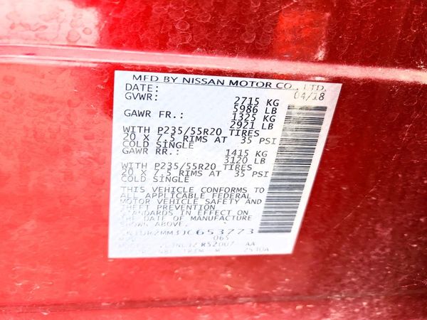 2018 NISSAN PATHFINDER — VINS