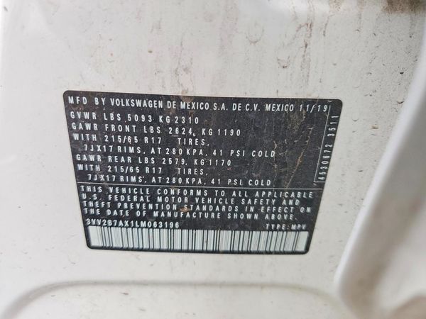 2020 VOLKSWAGEN TIGUAN 4Motion SE, 4Motion SEL — VINS
