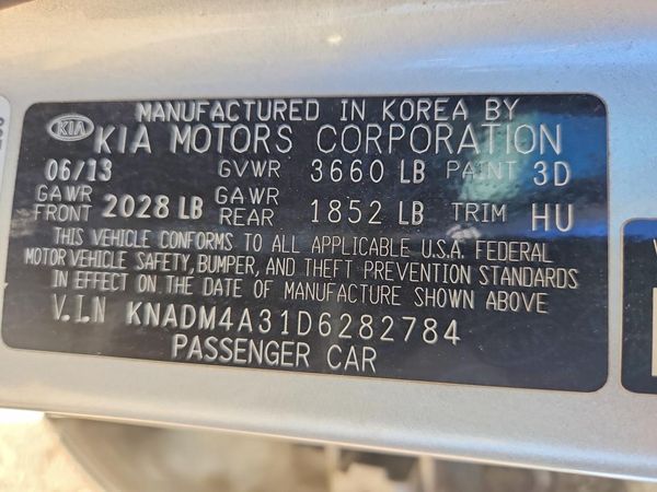2013 KIA RIO LX — VINS