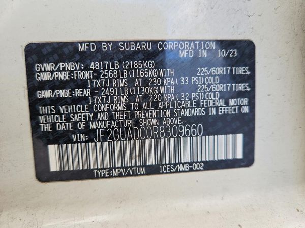 2024 SUBARU CROSSTREK Premium — VINS