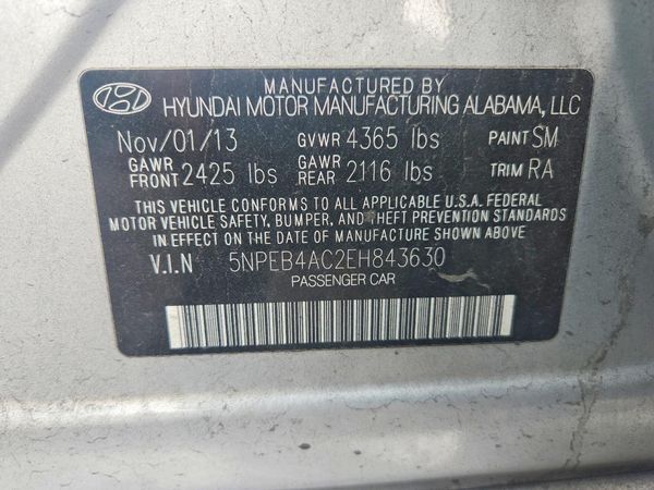 2014 HYUNDAI SONATA GLS/ GLS Popular — VINS