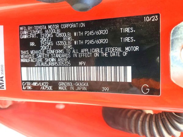 2024 TOYOTA 4RUNNER — VINS