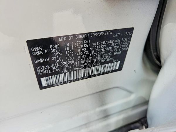 2025 SUBARU ASCENT — VINS