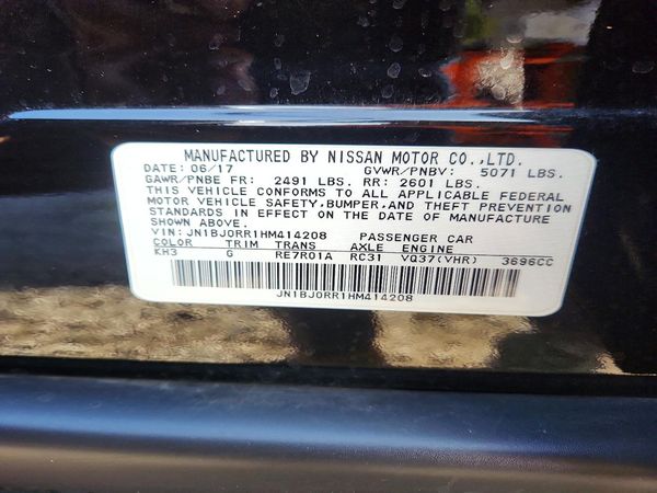 2017 INFINITI QX50 — VINS