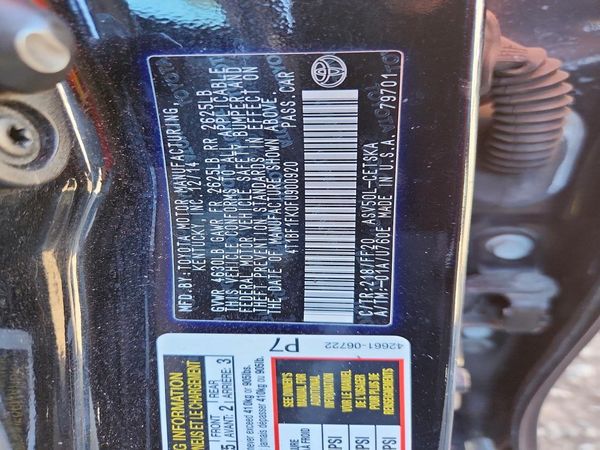 2015 TOYOTA CAMRY — VINS