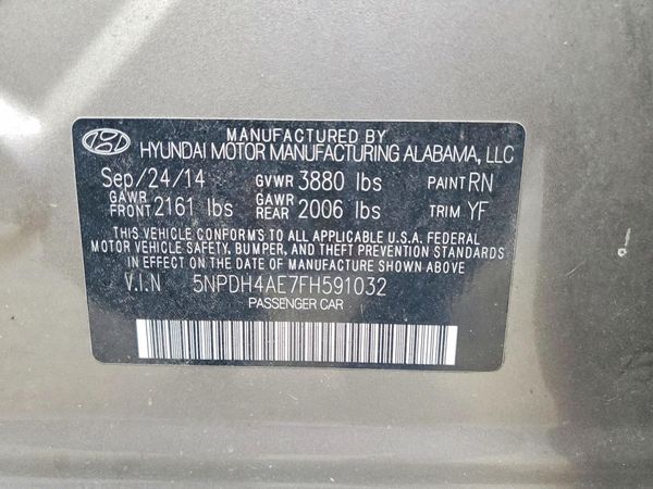 2015 HYUNDAI ELANTRA — VINS