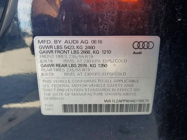2017 AUDI Q5 — VINS
