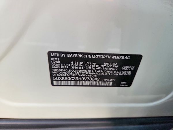 2017 BMW X5 — VINS