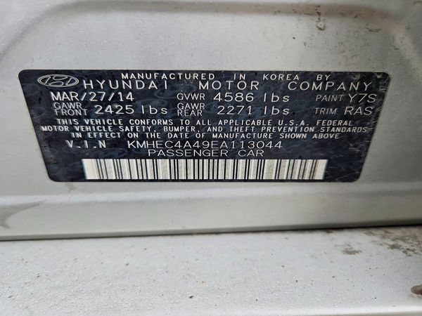 2014 HYUNDAI SONATA Hybrid/ Hybrid Limited — VINS